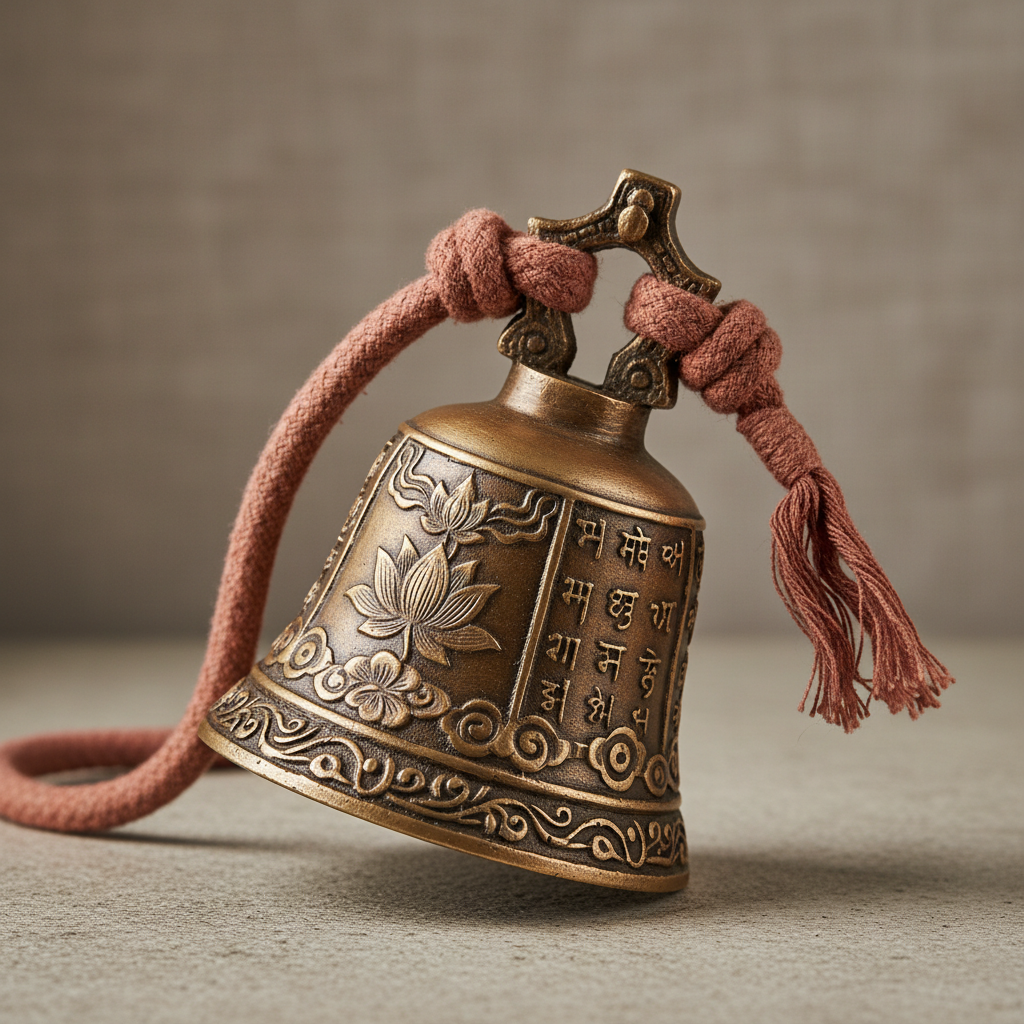 Temple Bell — Medium — Bell Metal artifact, warm studio lighting
