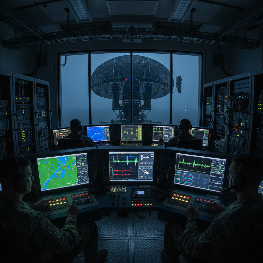 Radar accuracy icon representing defense avionics systems