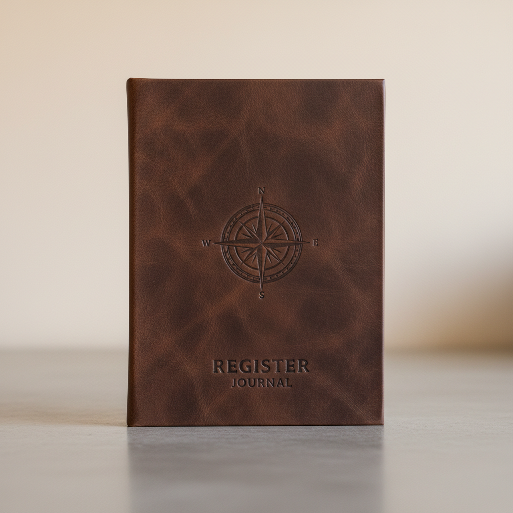 Premium hardcover notebook with leather-like cover