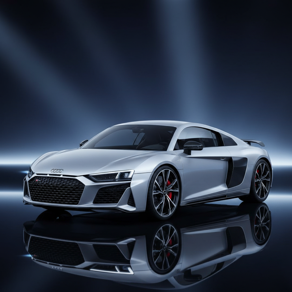 Audi R8 sports car — the road car sibling of Audi's Le Mans prototype dynasty, developed through CNC-milled clay prototype aerodynamic studies at Audi Design