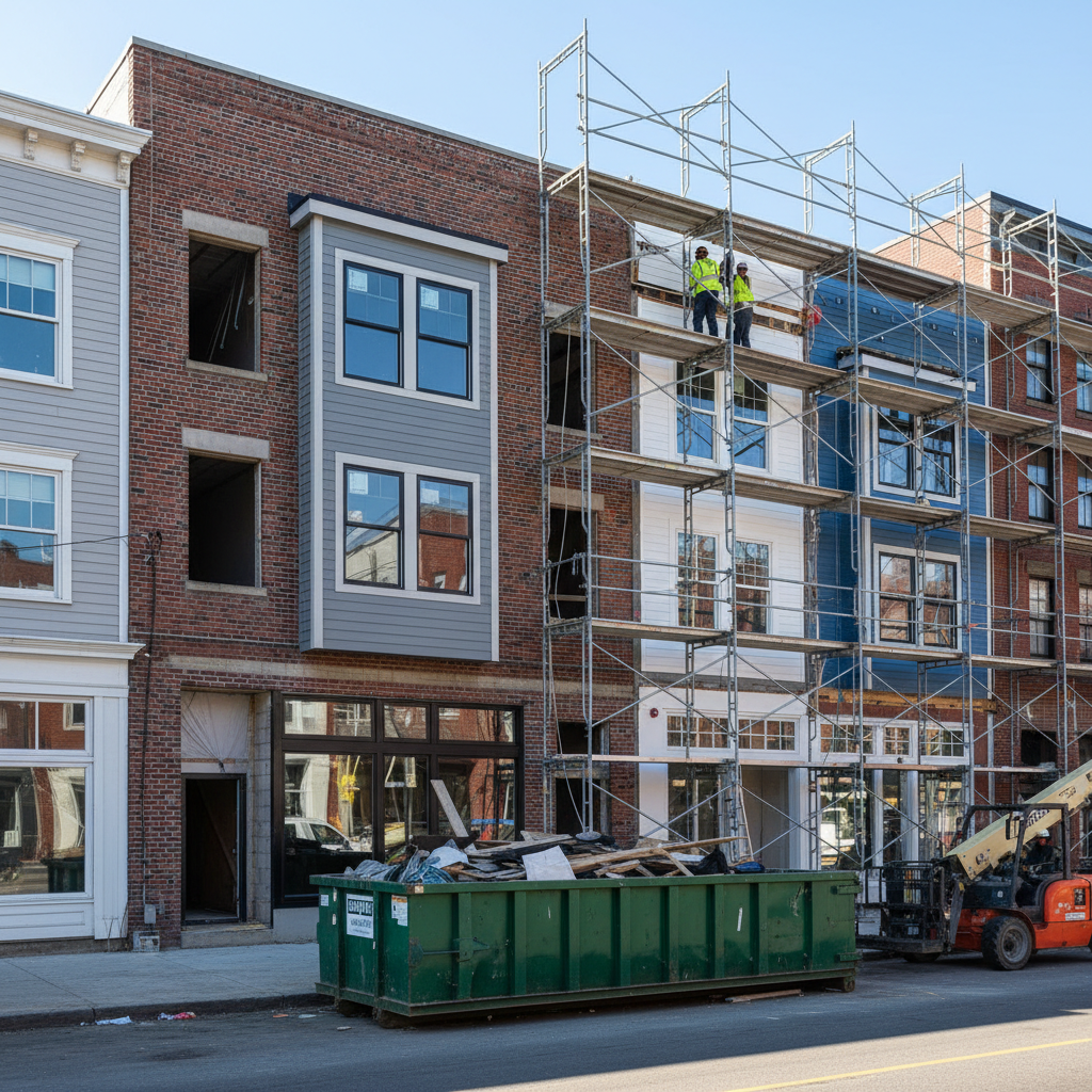 Renovation project nearing completion on a South Boston mixed-use property