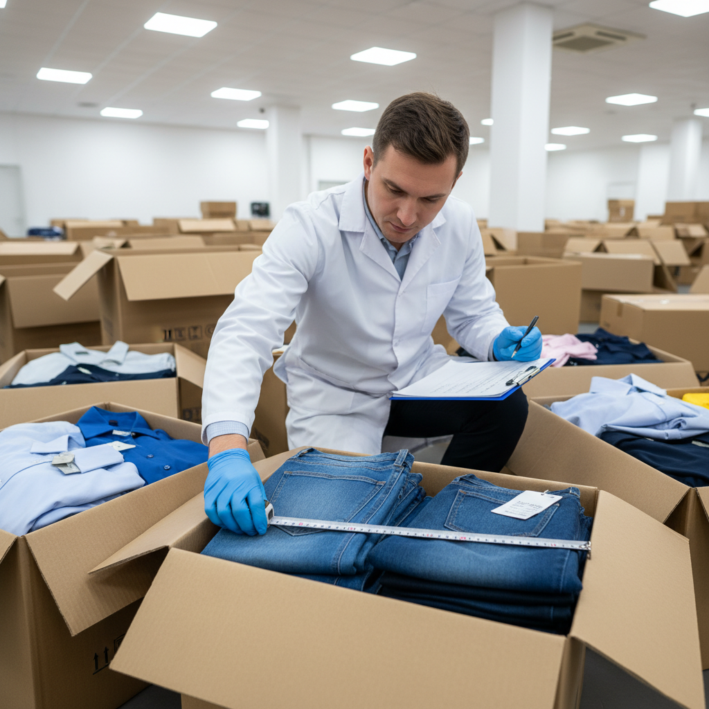 Quality control inspector checking wholesale product standards