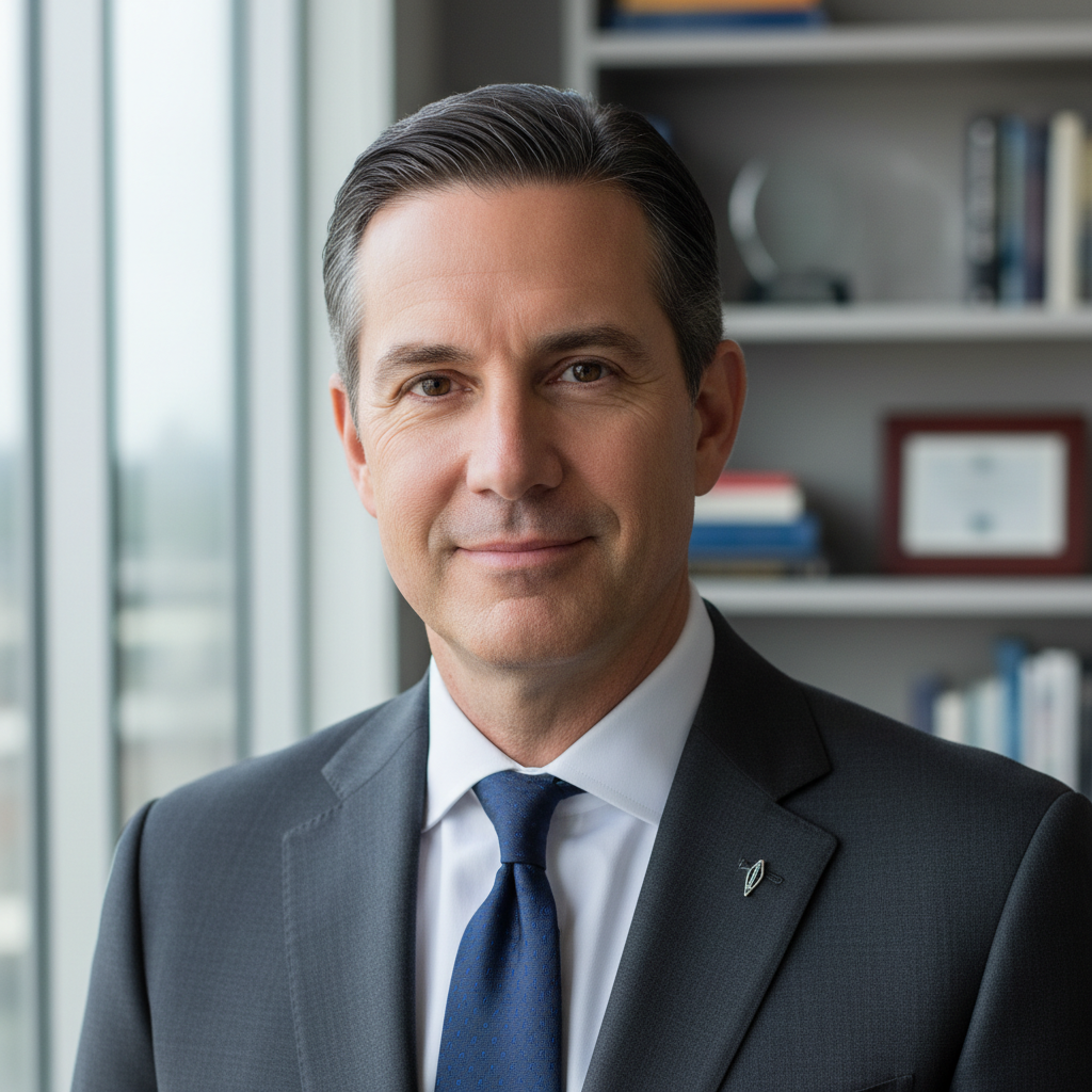 Portrait of editorial director, man in professional attire with confident expression
