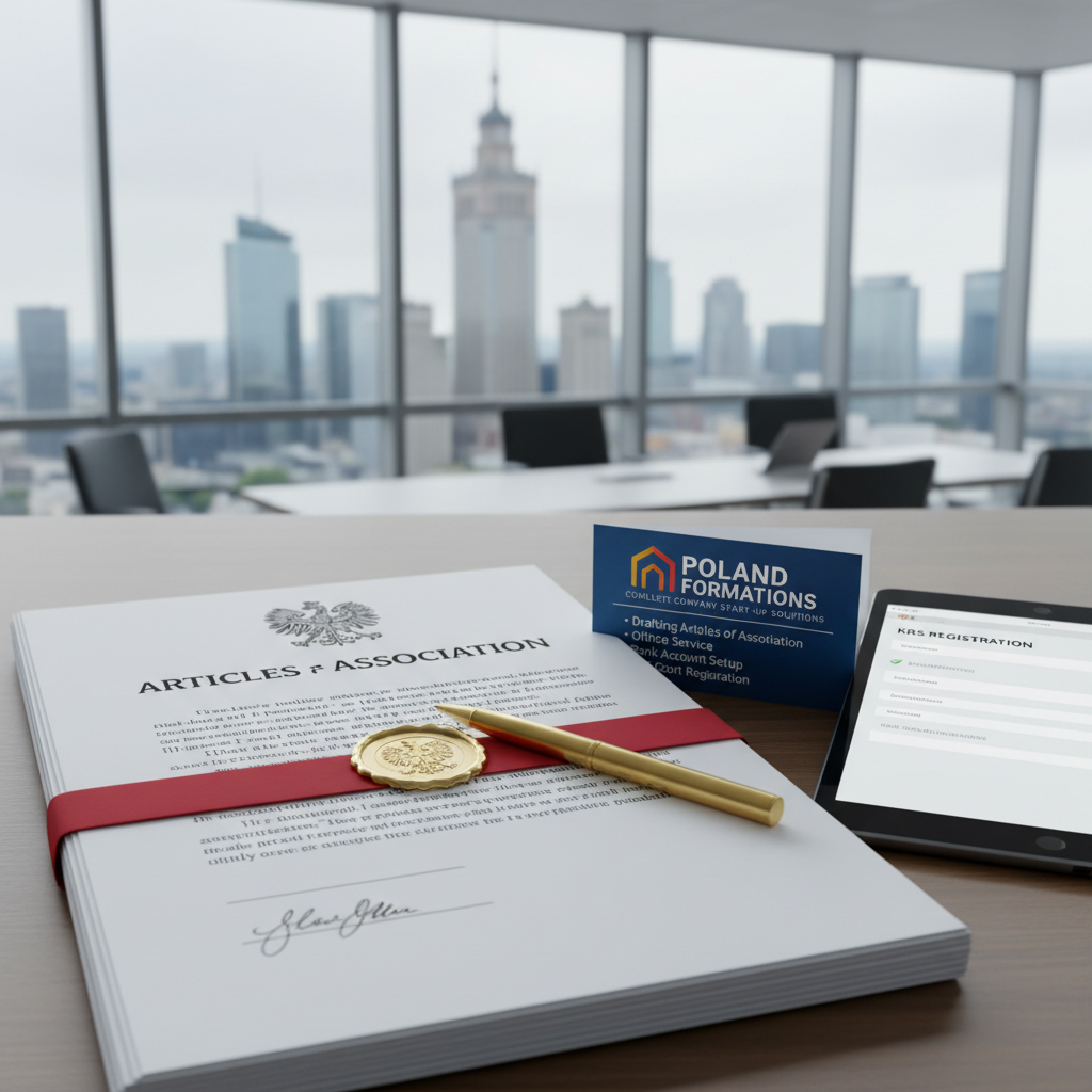 Business formation documents and pen on dark table
