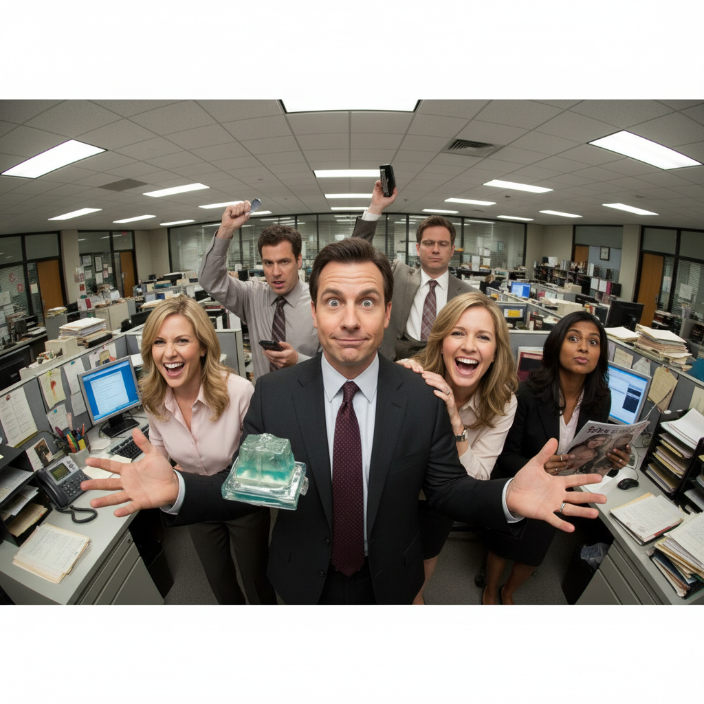 Caricature exagérée d'un groupe de personnes avec expressions comiques