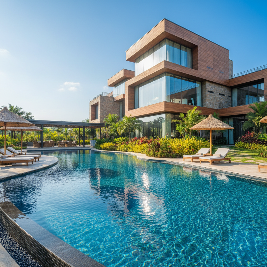 MAK Fern Club Fernessa clubhouse with swimming pool and premium amenities