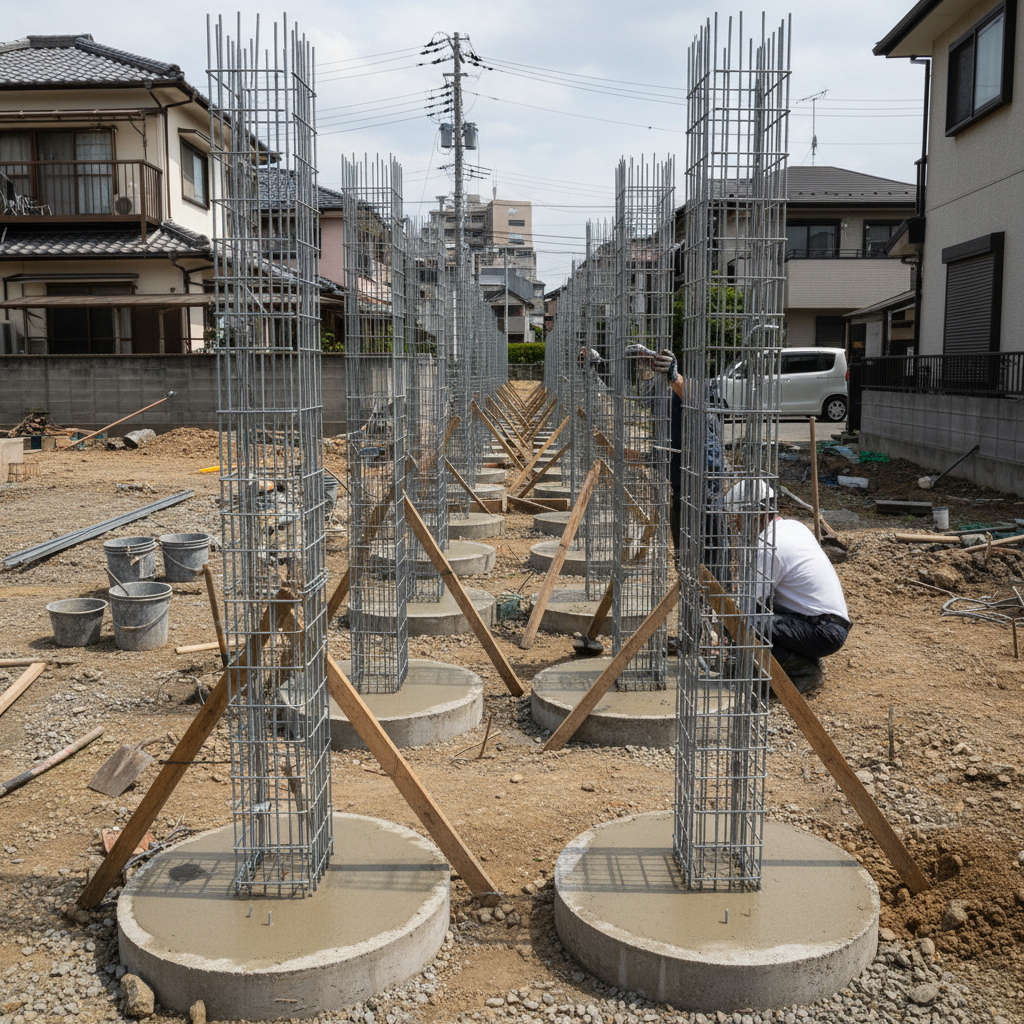 Concrete fencing posts for boundary construction