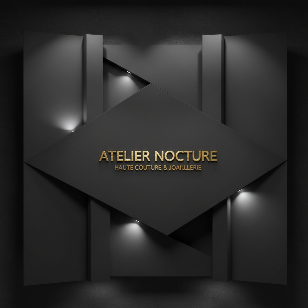 Luxury product packaging design with embossed typography on matte black boxes, bright studio lighting