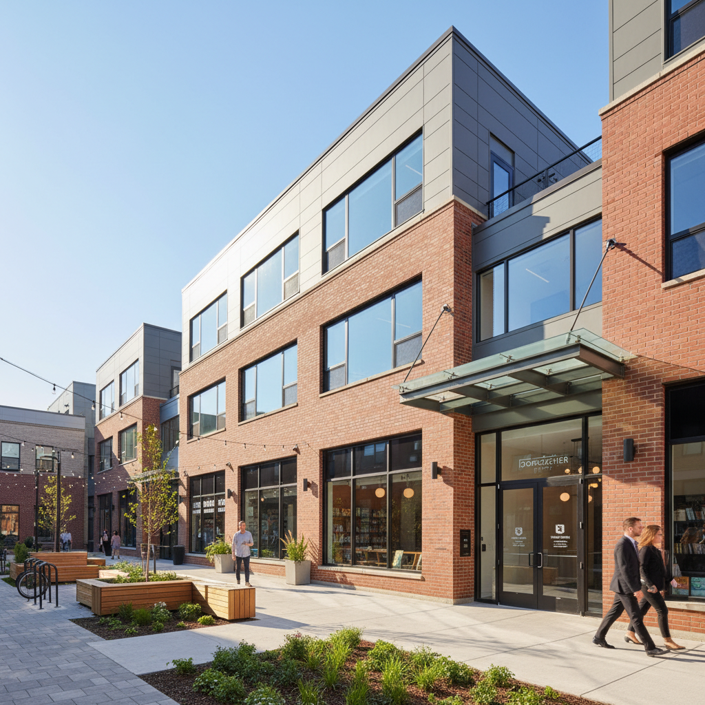 Dorchester mixed-use property renovation showing updated exterior and improved common areas after Bromfield Development work