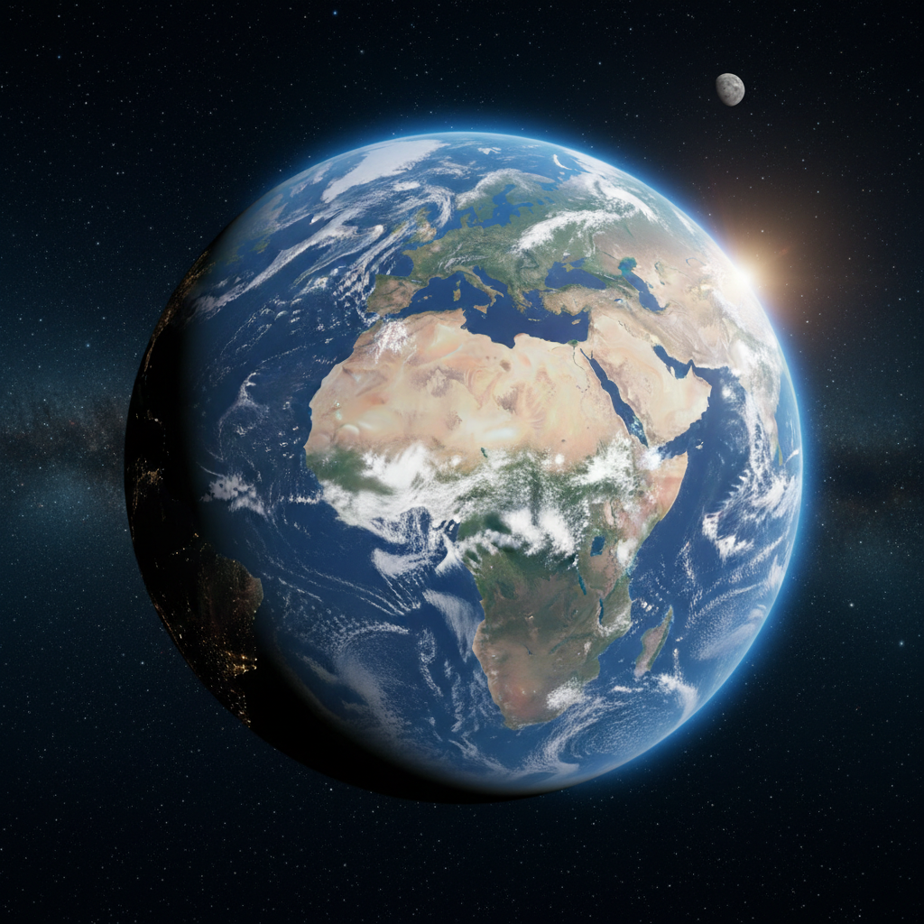 Earth viewed from space with dramatic cloud formations