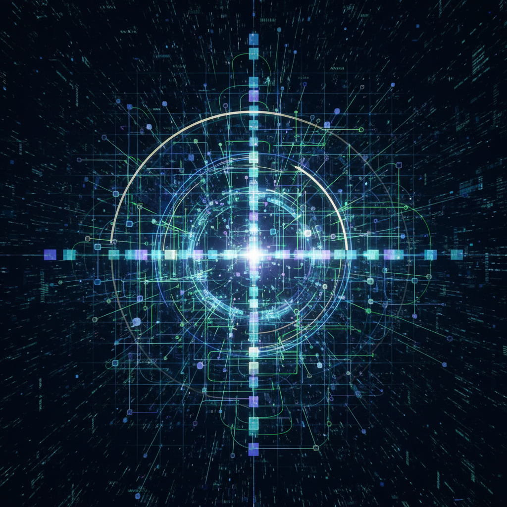 Abstract dark technology background with glowing elements