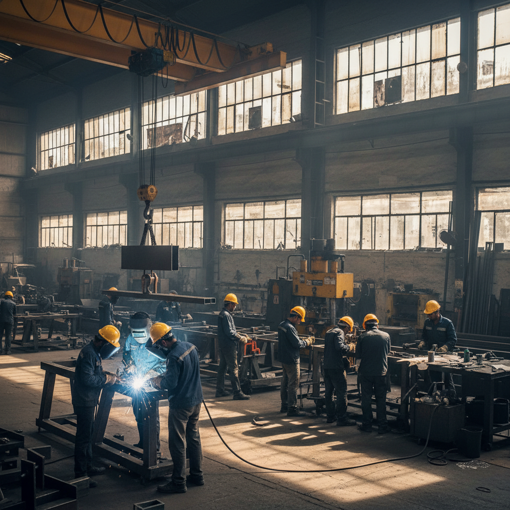 MCOG Engineering team working on industrial metal fabrication in Chennai workshop