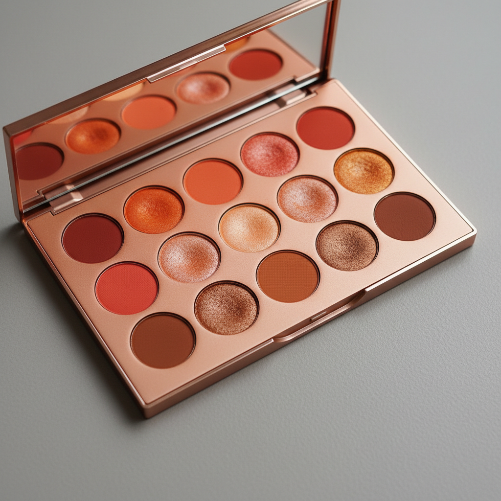 Ajan Golden Hour 12-shade eyeshadow palette with warm bronze and copper tones