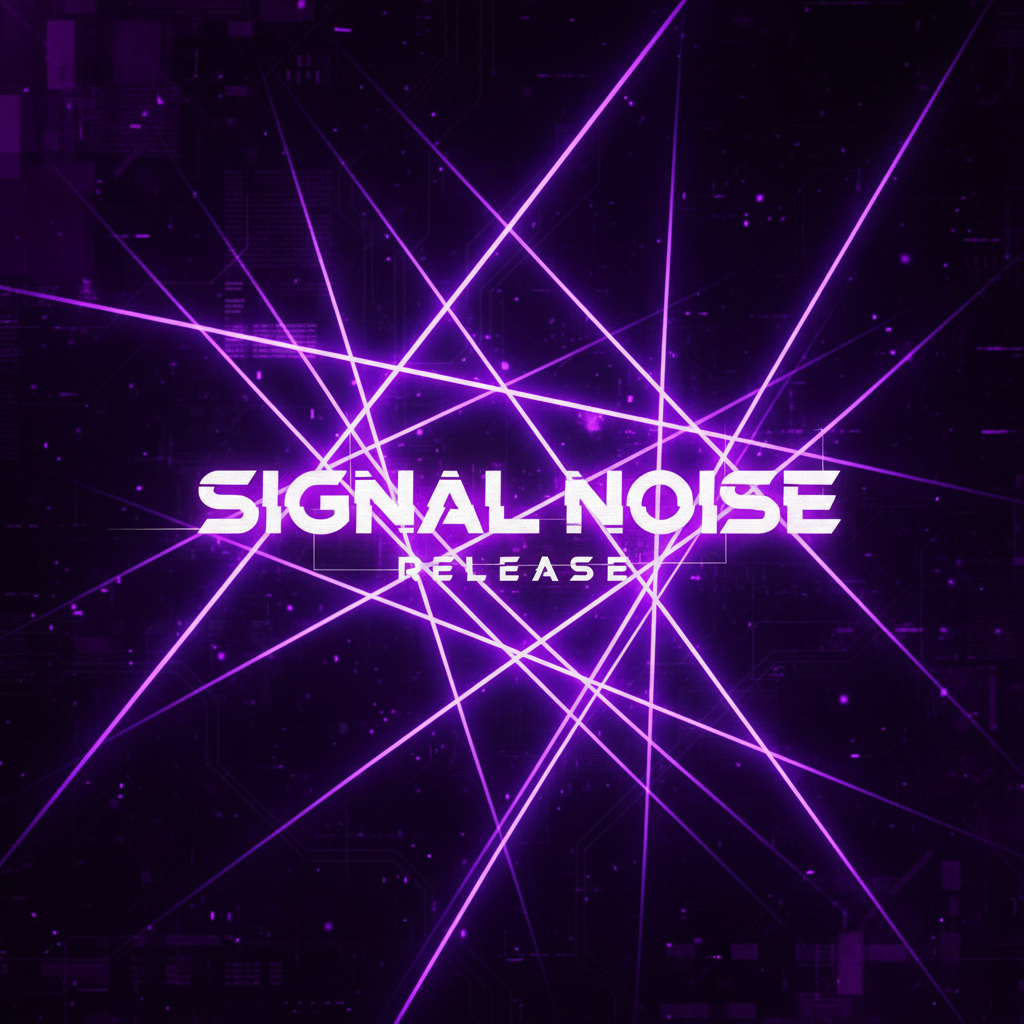 Violet neon light streaks for Signal Noise release
