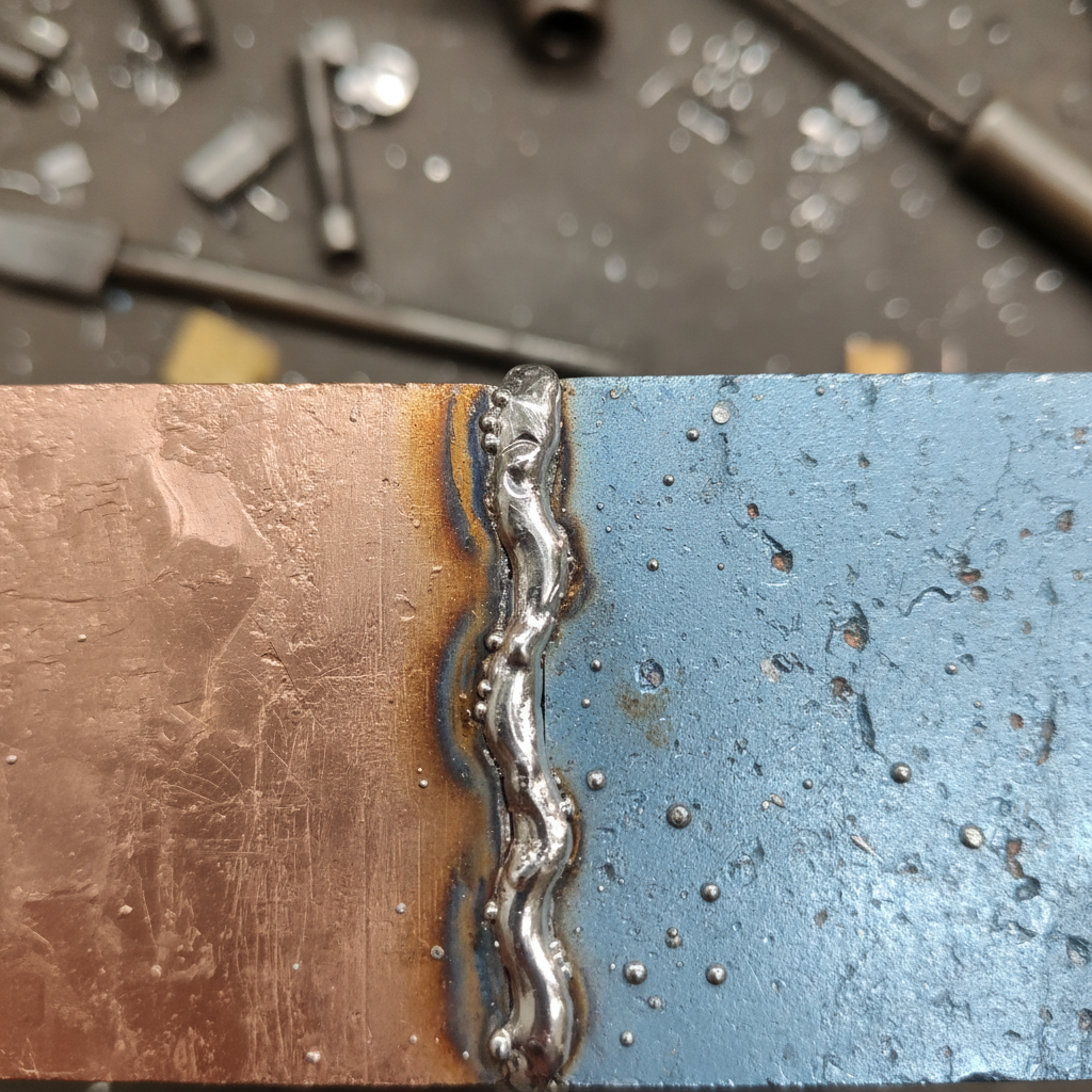 Valley Flashing — Soldered copper-zinc transition