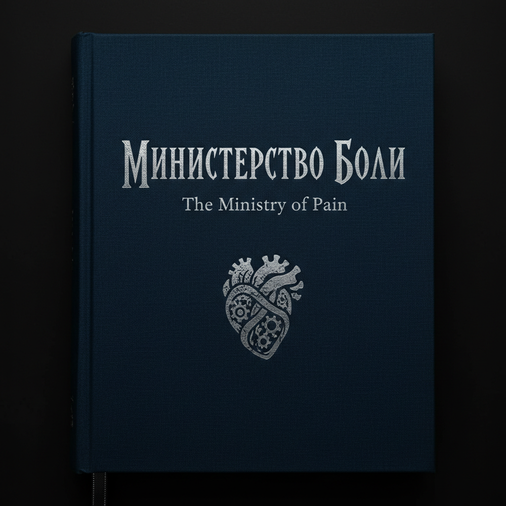 Dark blue cover with Cyrillic-style lettering, The Ministry of Pain