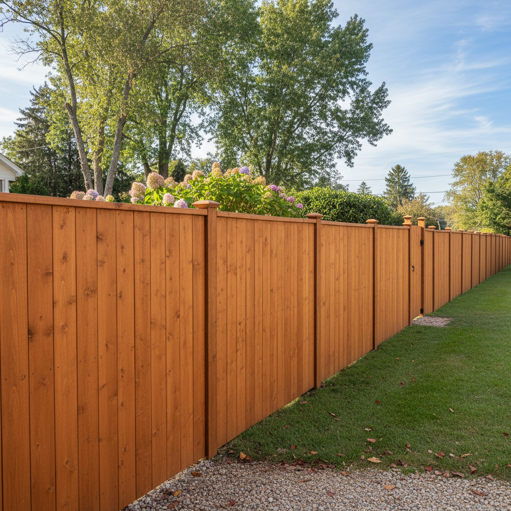 Cedar privacy fence on a residential property in Harrisburg
