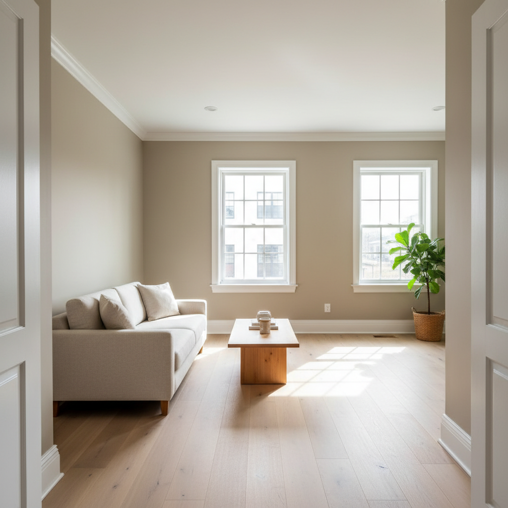 Clean interior painting work in Scottsdale home with smooth painted walls and trim