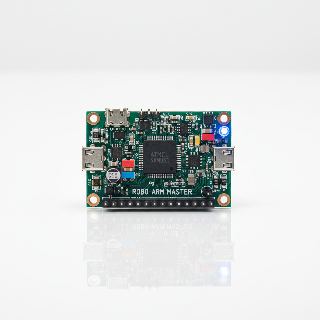 Circuit board with blue LED lighting — precision electronic components, technical detail