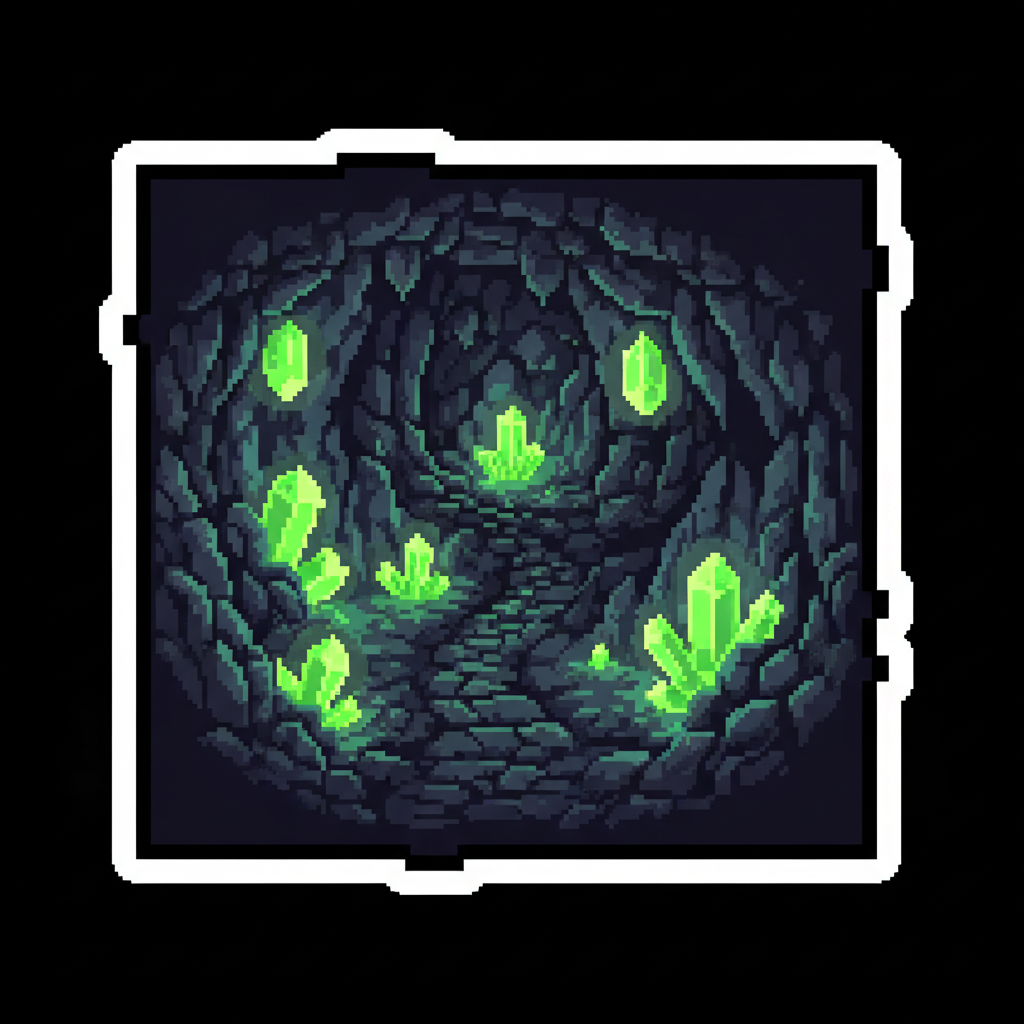 Abstract colorful pixel art environment, vibrant warm tones, creative indie game aesthetic, glowing atmosphere