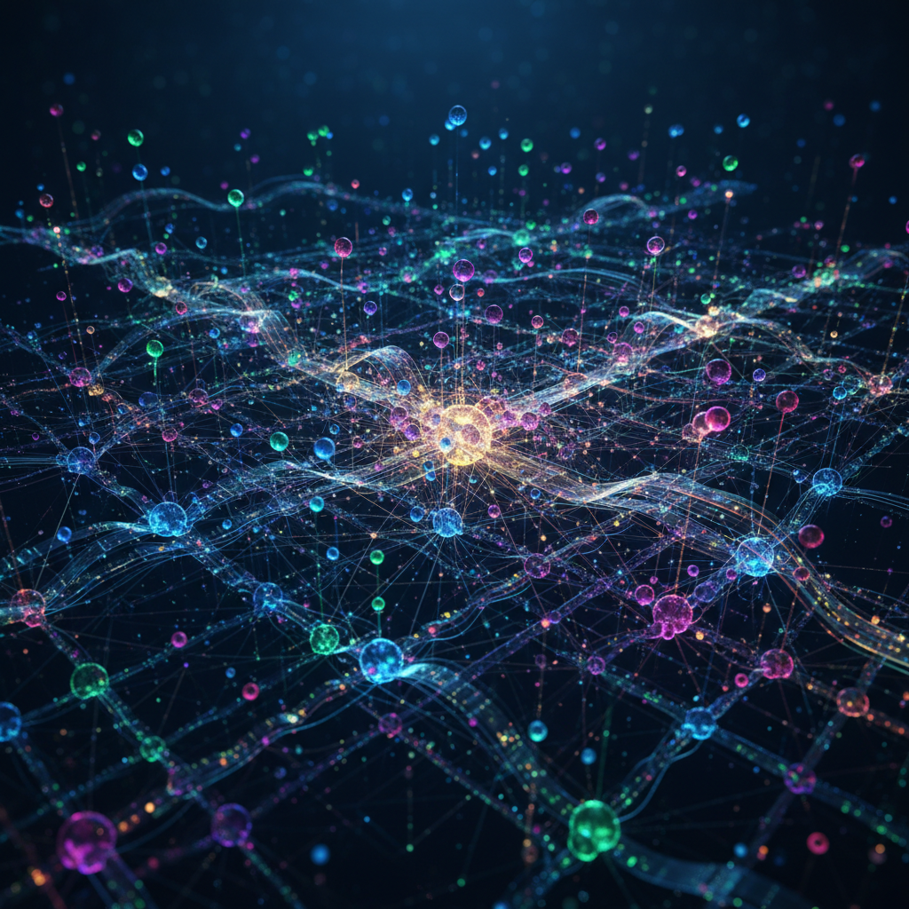 Microservices architecture diagram with interconnected services and scalability visualization