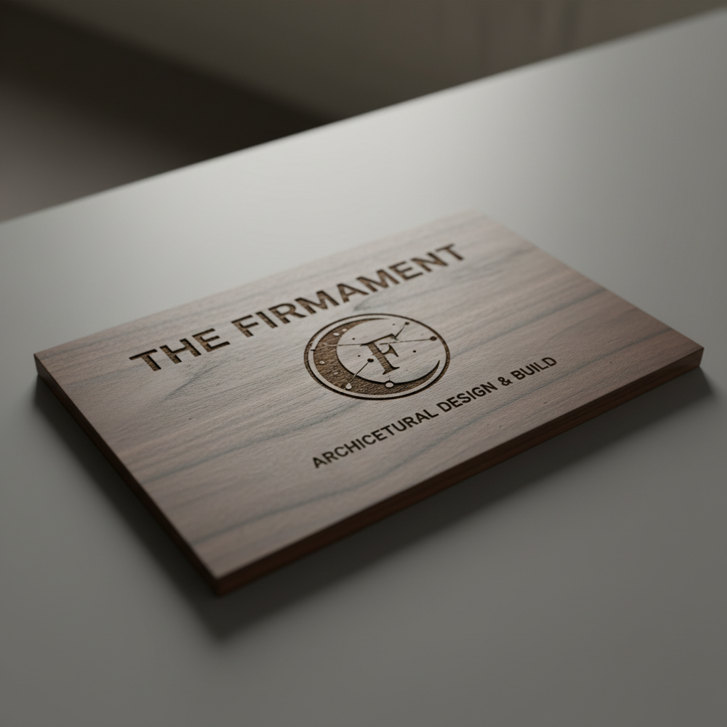 Elegant wooden award plaques with laser engraved detailed text and logos on dark wood surface
