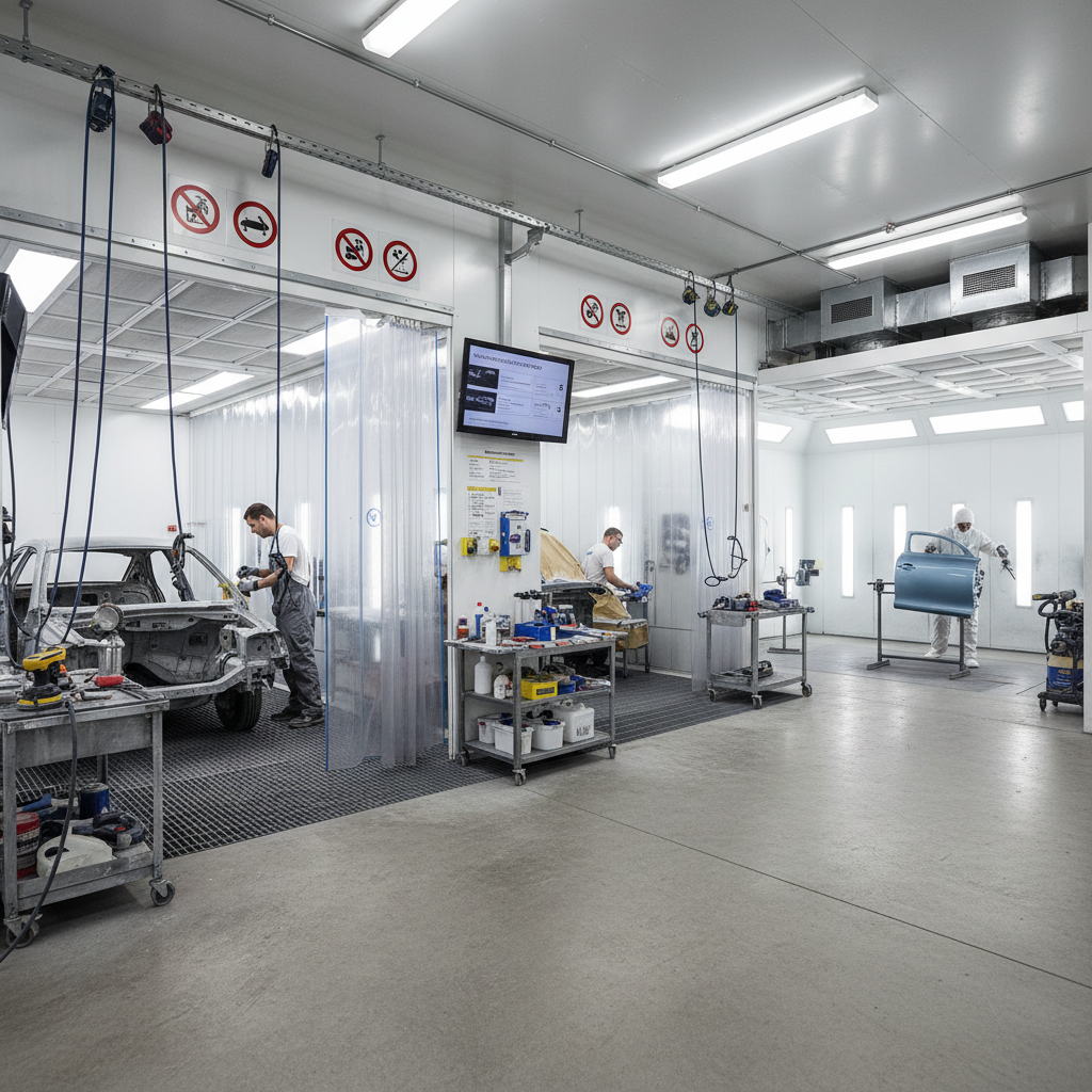 Automotive prep booth station with ventilation for sanding and surface preparation work