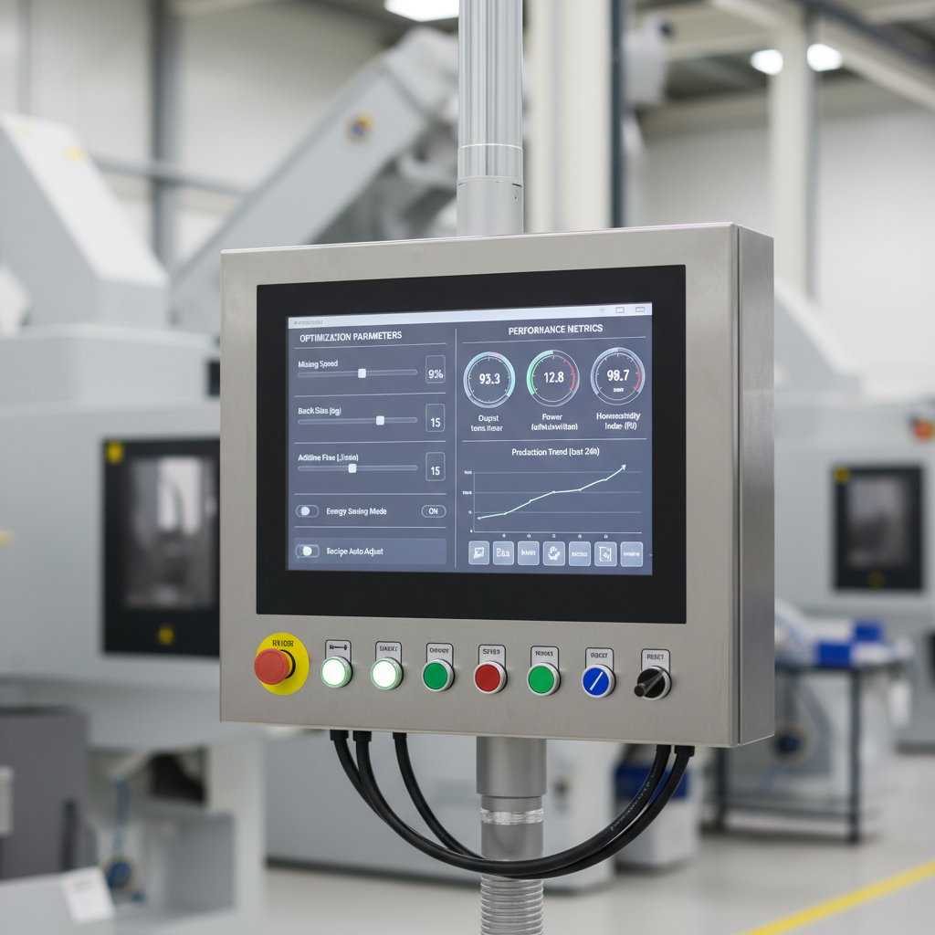 Industrial control room showing PLC panels, SCADA monitors and HMI interfaces in modern manufacturing facility