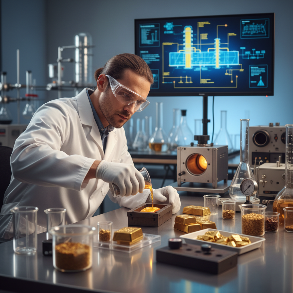 Dr. Emmanuel Kabila, Chief Quality Officer, conducting gold purity testing in laboratory