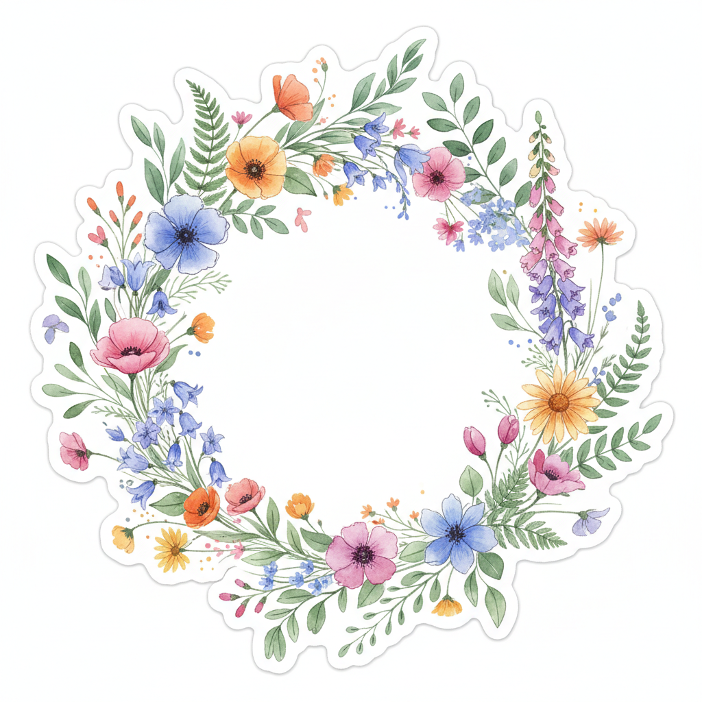Wildbloom maximalist floral sticker pack by artist Priya Sharma in vibrant colors