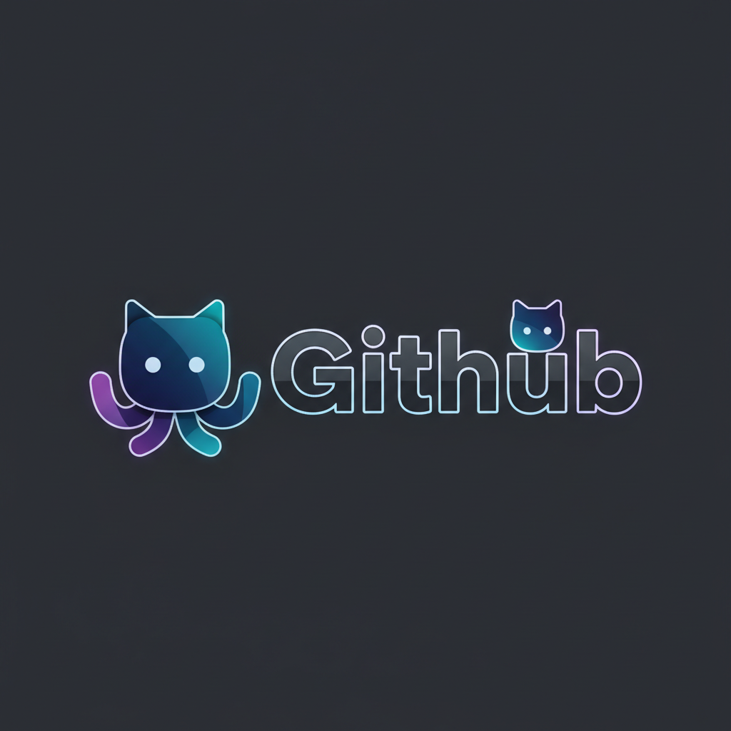 GitHub logo on dark background