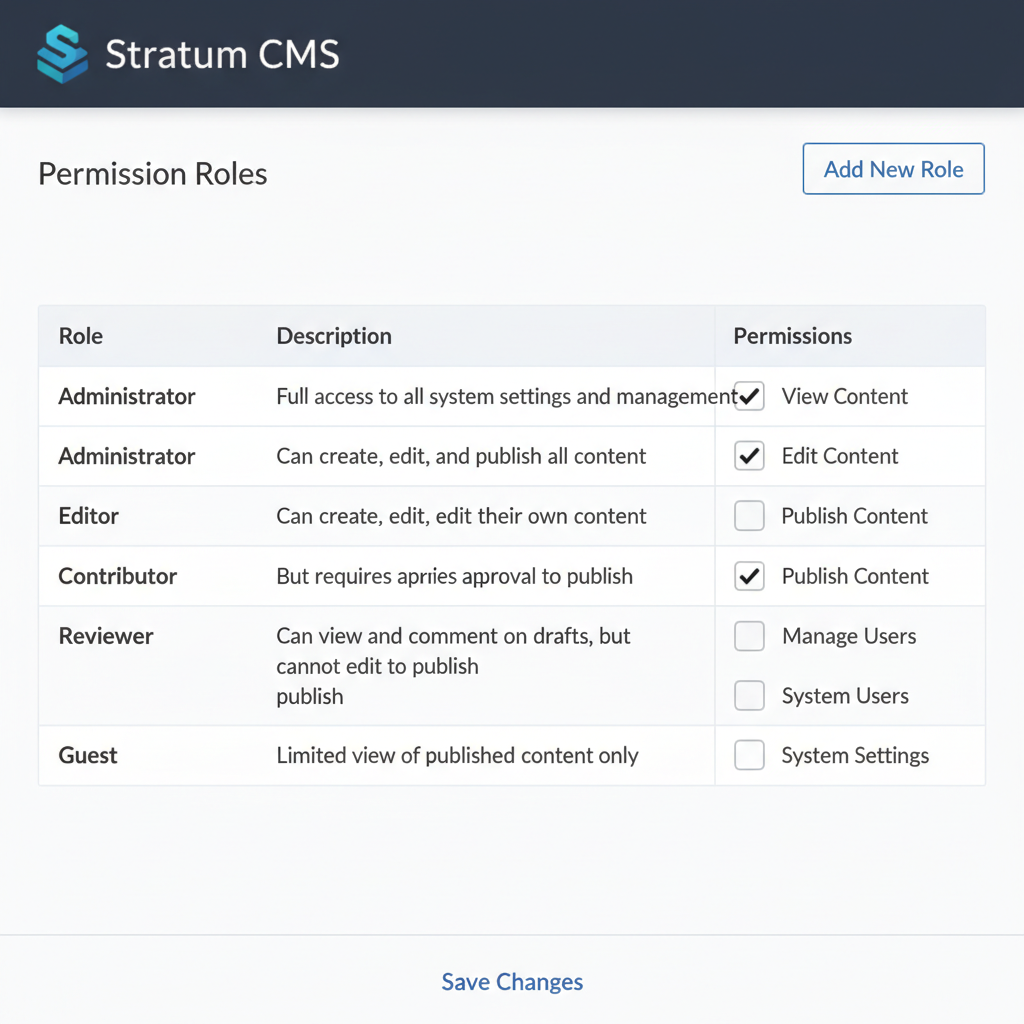 Stratum CMS visual schema builder with drag-and-drop field types and live preview