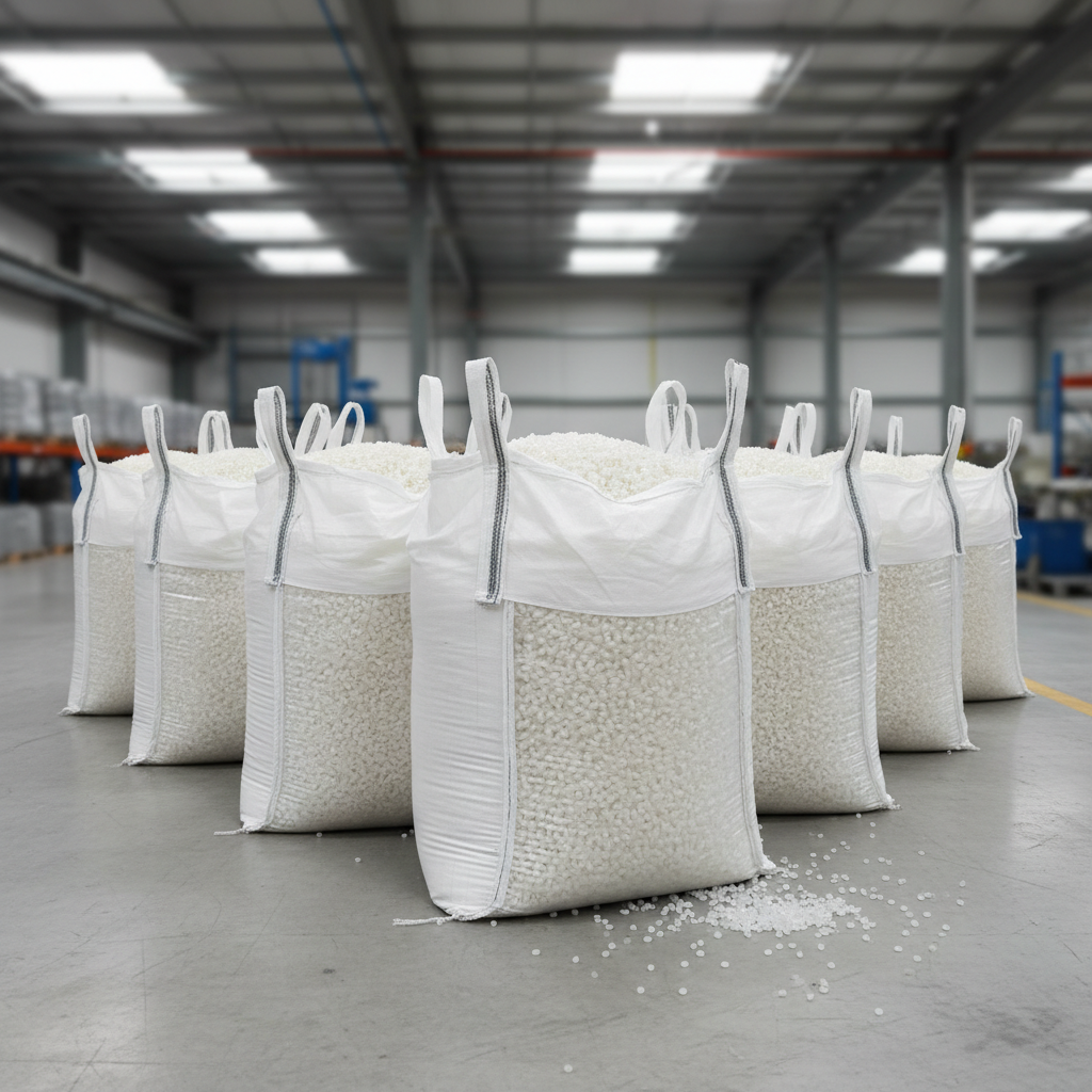 LDPE flexible packaging films and bags in manufacturing facility with clear transparent material