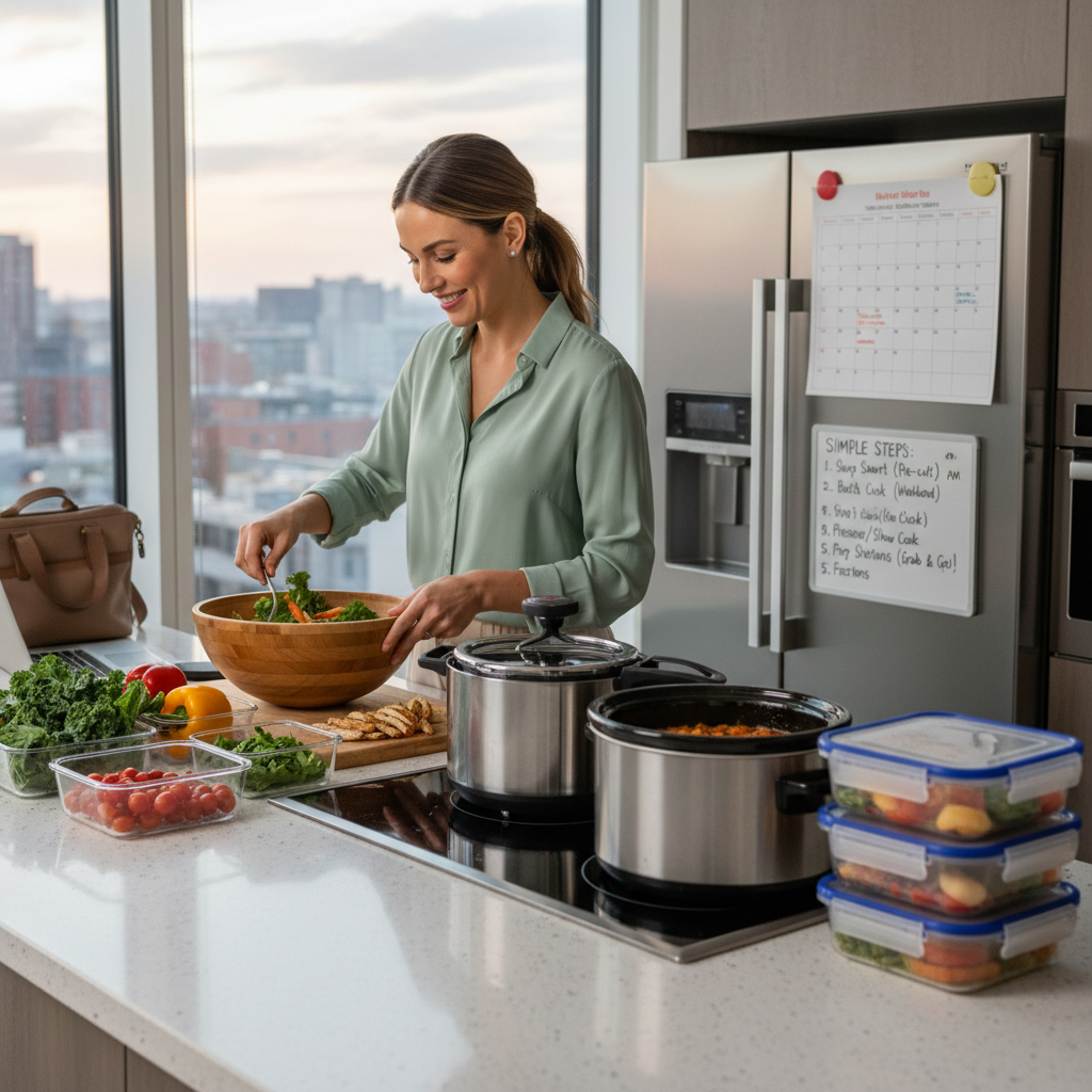 Person cooking colorful healthy meal in modern kitchen