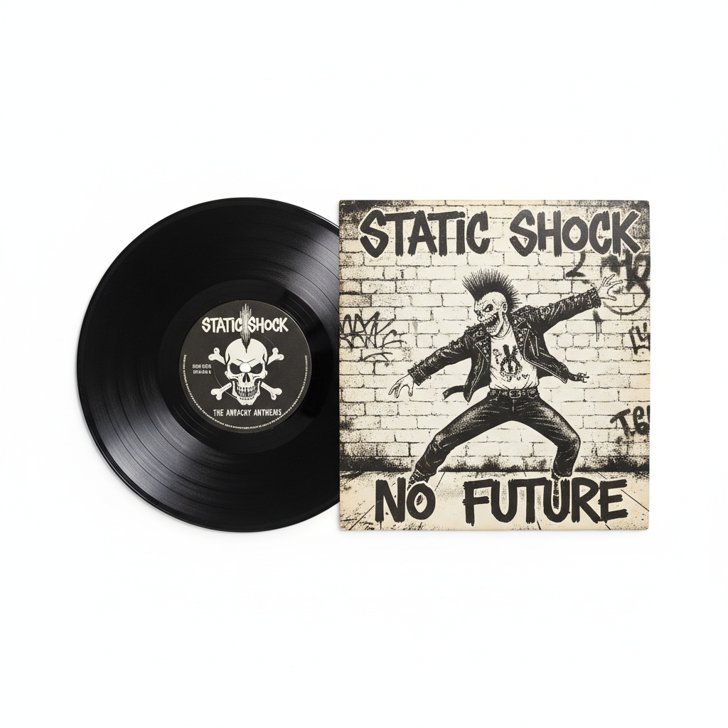 Vintage punk vinyl record with original sleeve in near-mint condition