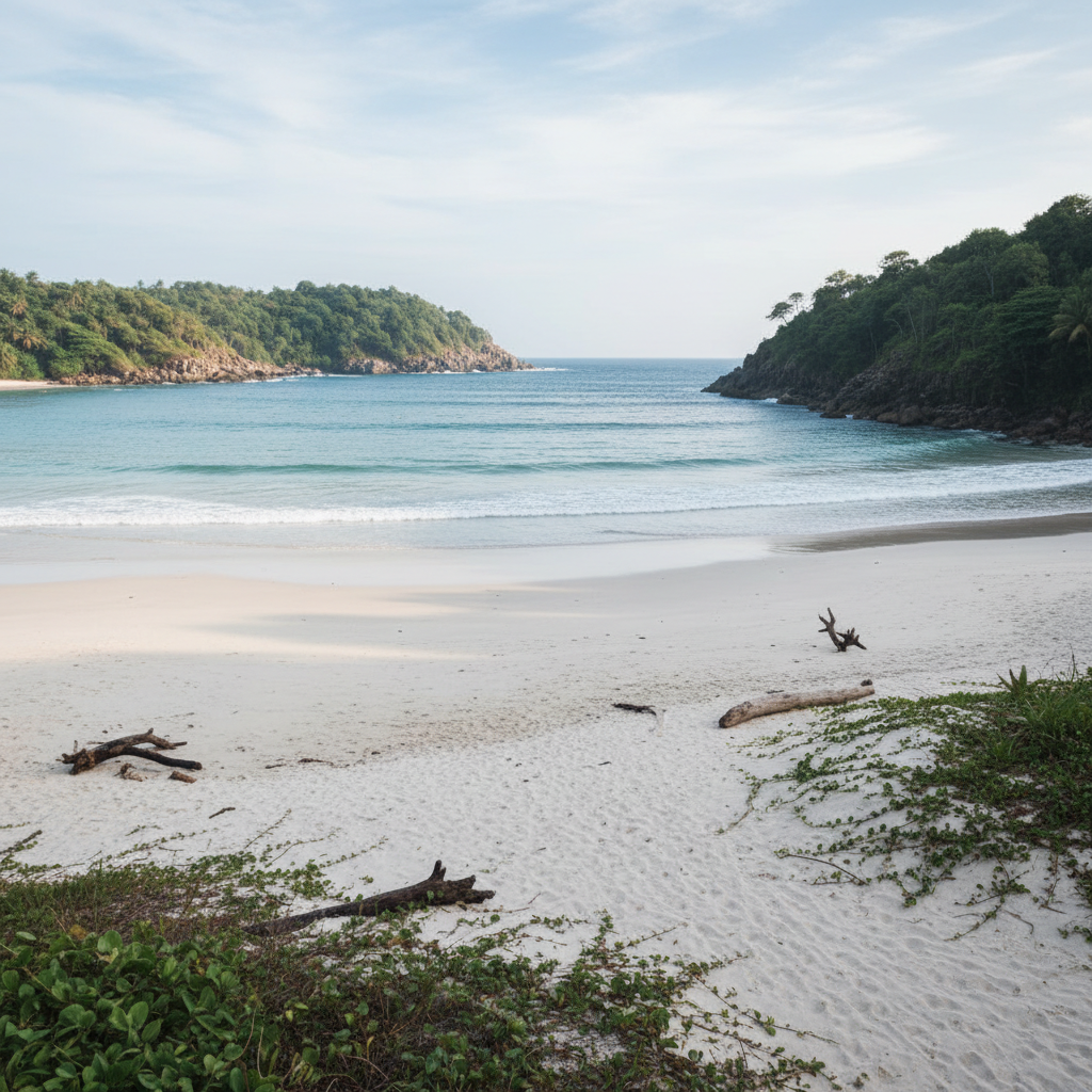 Paradise Beach Gokarna remote pristine beach with white sand, clear turquoise water, and no crowds