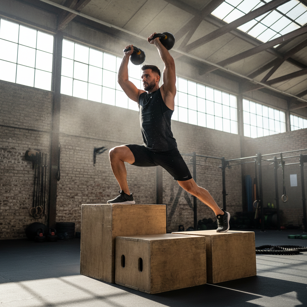 Athlete strength training in gym, barbell exercise, intense workout