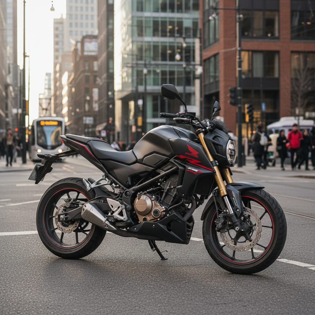Honda CB190R en calle urbana