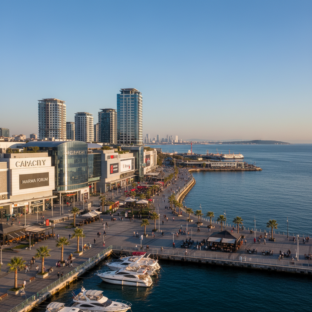 Bakırköy sahil ve alışveriş merkezi çevresi, İstanbul Avrupa yakası, modern yapılar