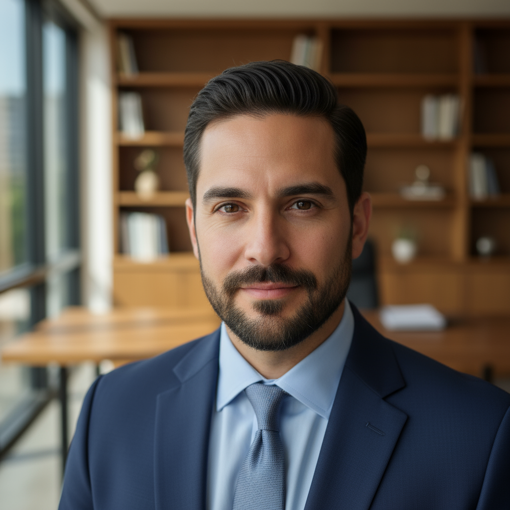 Portrait professionnel de Rafael Santos, thérapeute avec un sourire accueillant