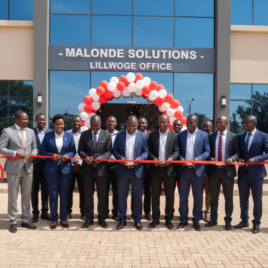 JJHF staff at the ribbon-cutting ceremony for the new Lilongwe office in Malawi