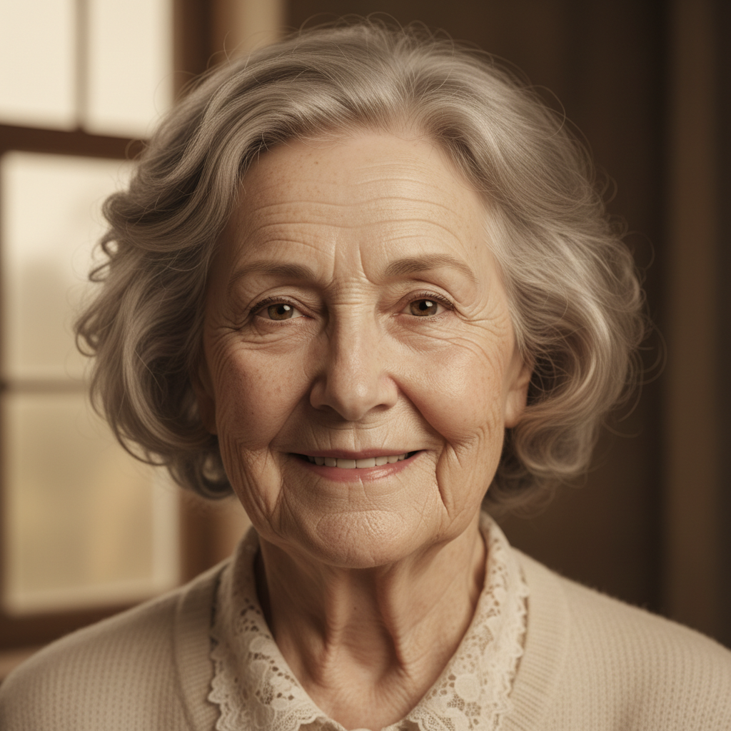 Restored vintage portrait with clear and detailed facial features