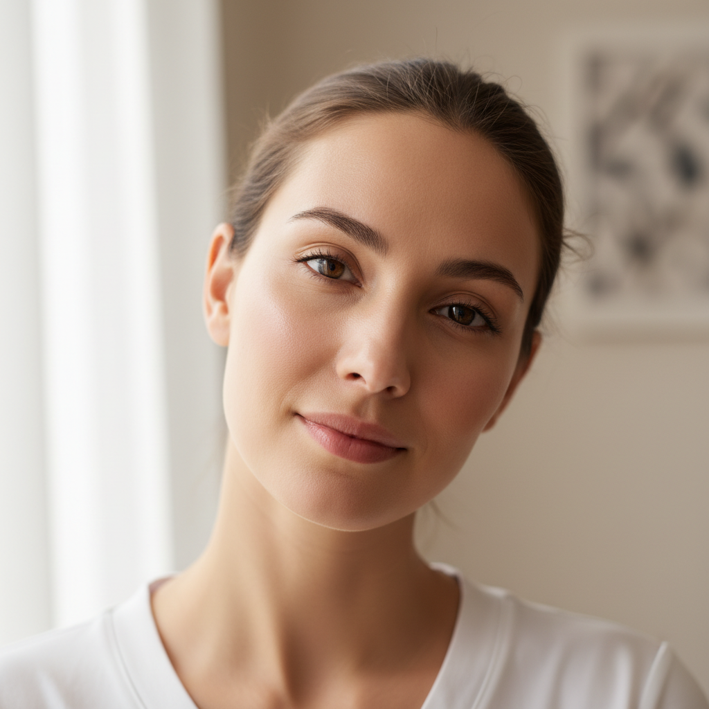 Diana after three PRP facial sessions showing clear smooth skin and restored radiance