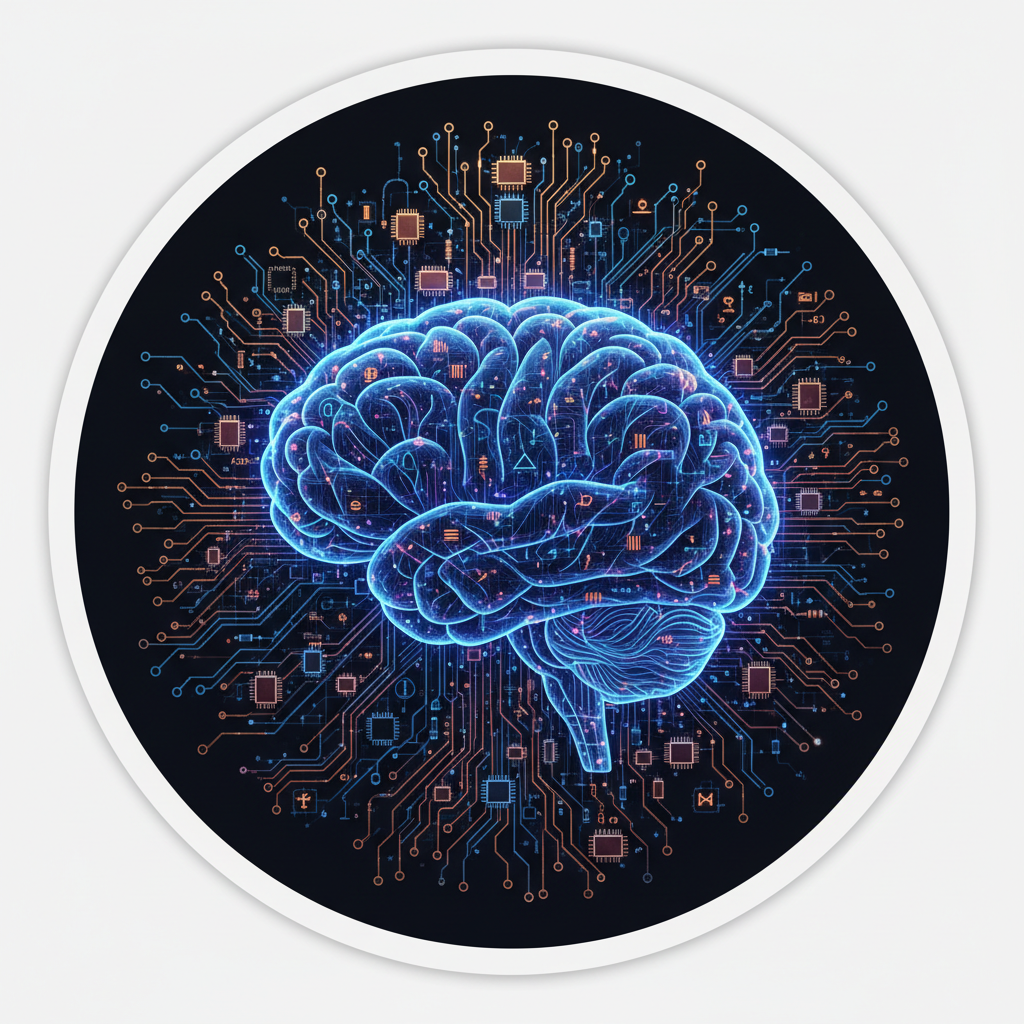 Abstract AI reasoning visualization on dark background