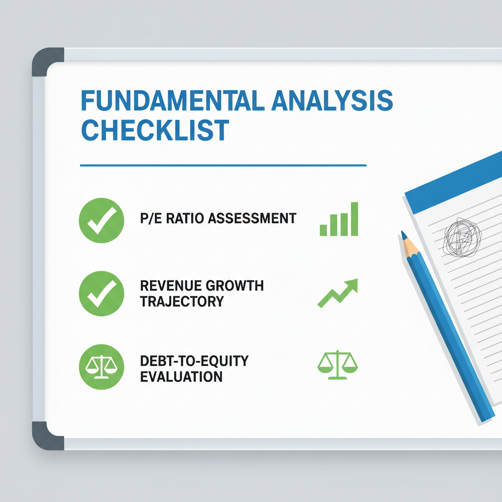 Stock analysis dashboard showing fundamental metrics PE ratio ROE and debt levels
