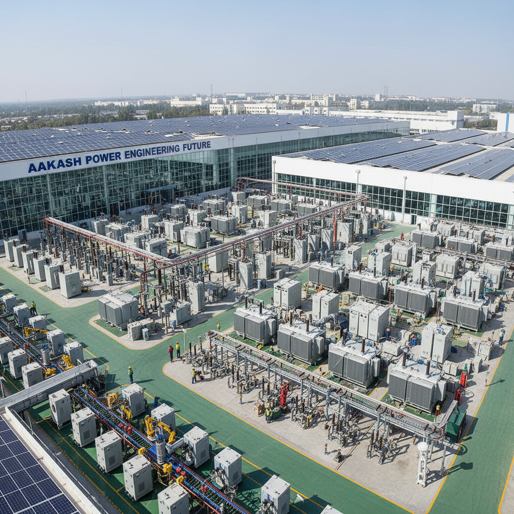 Aakash Power Engineering manufacturing facility with electrical equipment and solar infrastructure