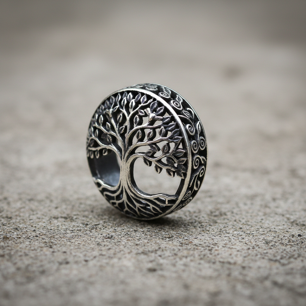 Silver Vriksha Ring - handcrafted 92.5 oxidised silver jewellery by Swariva