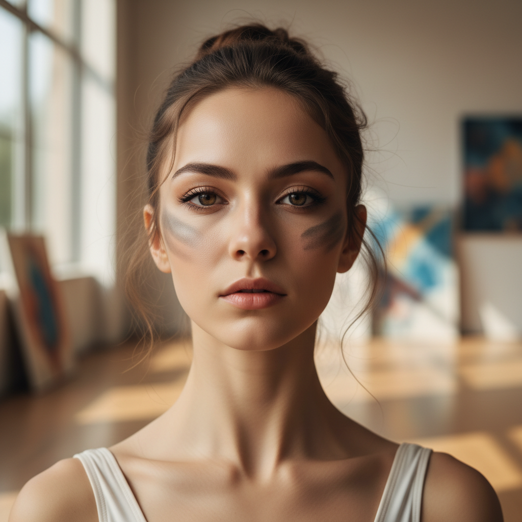 Portrait of Valentina Cruz, dancer and choreographer from Argentina, expressive eyes