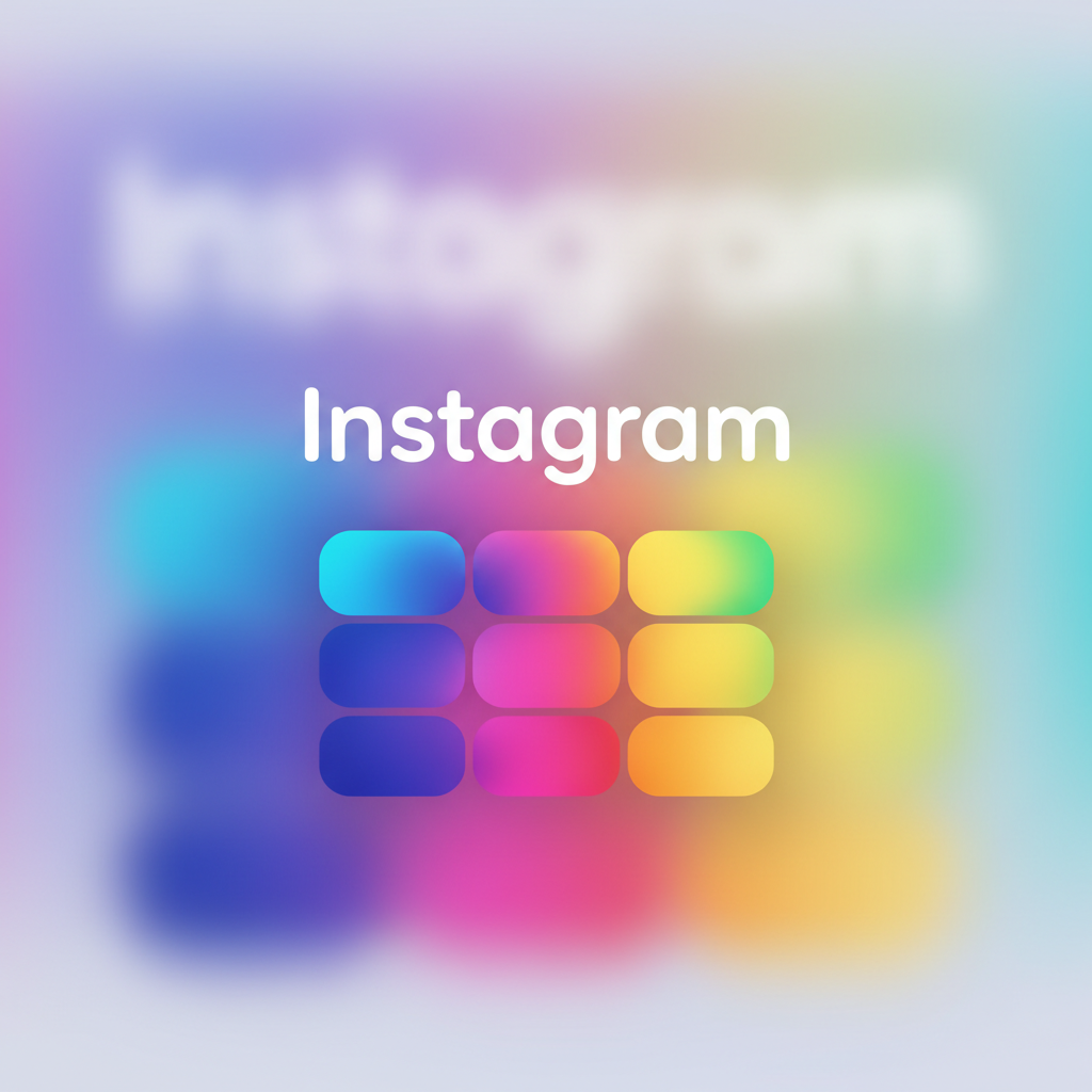 Instagram app interface showing colorful photo grid