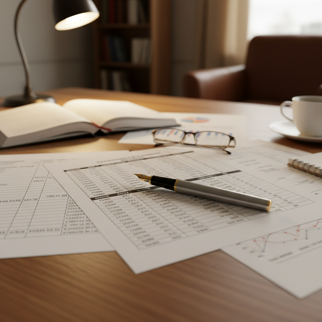 Accountant reviewing financial statements